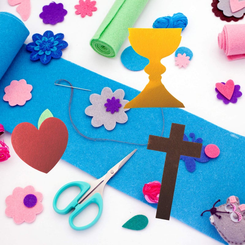 Autom First Holy Communion Banner Kit Arts and Crafts for Catholic Children, DIY Sunday School Church Activity with Felt and Glitter Pens, 16 Inch - Image 3